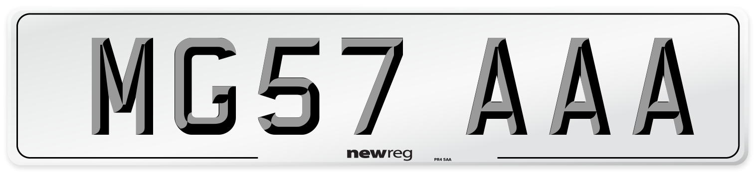 MG57 AAA Number Plate from New Reg